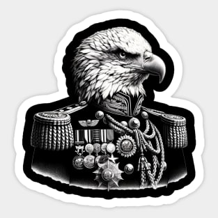 Majestic Eagle Wearing A Victorian-Era Admiral Uniform Sticker